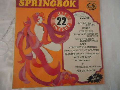 SPRINGBOK HIT PARADE -VOLUME 22 - 1975 MFP STEREO LP IN V/GOOD CONDITION