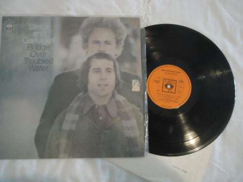 SIMON & GARFUNKEL "BRIDGE OVER TROUBLED WATER" IMPORTED UK 1970 CBS STEREO LP+PLASTIC COVER - V/GOOD