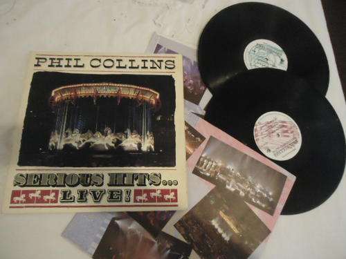 PHIL COLLINS "SERIOUS HITS...LIVE!"1990 WEA DOUBLE STEREO GATEFOLD LP SET+INNER SLEEVES -EXC