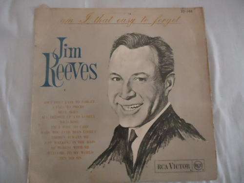 JIM REEVES  - "AM I THAT EASY TO FORGET" RCA VICTOR LONG PLAYING LP IN V/GOOD CONDITION