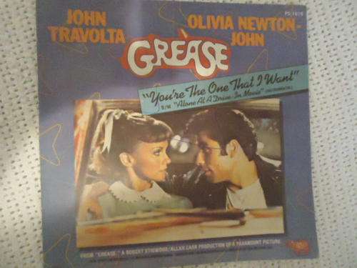 GREASE PICTURE SLEEVE "YOU'RE THE ONE I WANT B/W ALONE AT A DRIVE-IN MOVIE" 1978 RSO PSEVEN SINGLE