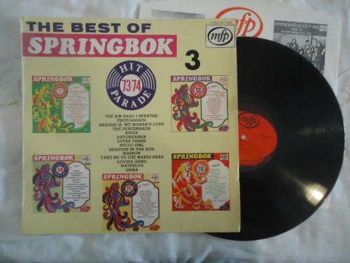 THE BEST OF SPRINGBOK HIT PARADE TOP HITS 73/74 - VOLUME 3-1974 MFP STEREO LP IN EXCELLENT CONDITION