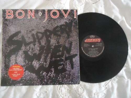 BON JOVI "SLIPPERY WHEN WET" 1986 MERCURY STEREO LP IN EXCELLENT CONDITION