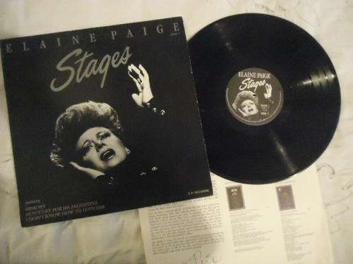 ELAINE PAIGE "STAGES" 1984 E.P STEREO LP+INNER SLEEVE IN V/GOOD CONDITION