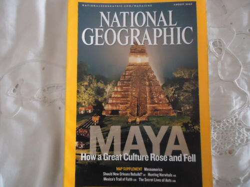 NATIONAL GEOGRAPHIC - AUGUST 2007 VOL 212 NO.2  INC MAP SUPPLMENT MESOAMERICA IN EXCELLENT CONDITION