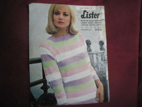 LISTER - DOUBLE KNITTIONG SIZES 36" - 38" - 40 BUST"-  PATTERN NUMBER N1538