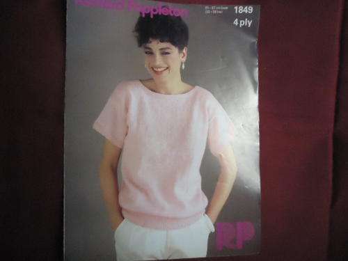 RICHARD POPPLETON PATTERN NUMBER 1849 -  4 PLY - LADIES TOP - 81 - 87 BUST