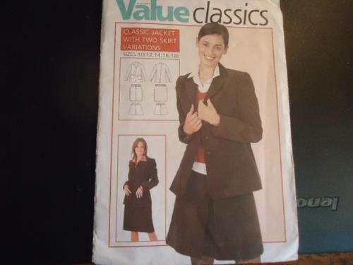 VALUE CLASSICS PATTERNS  "CLASSIC JACKET WITH TWO SKIRT VARIATIONS" SIZES 10, 12 14, 16, 18