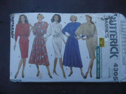 BUTTERICK  PATTERNS 4305 SIZES 12 + 14 + 16  - COMPLETE AND UNCUT