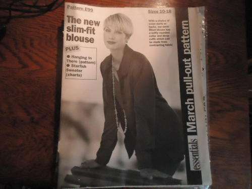 ESSENTIAL  PATTERNS E99 "THE NEW SLIM-FIT BLOUSE" MARCH 1998 - supplied in a plastic sleeve