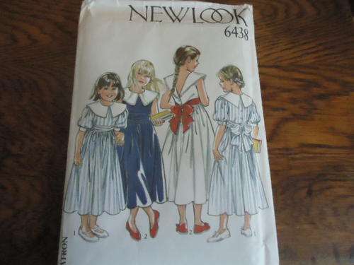 NEW LOOK PATTERNS 6438 - 9 SIZES IN ONE GIRL 4 - 12 YEARS - COMPLETE AND UNCUT