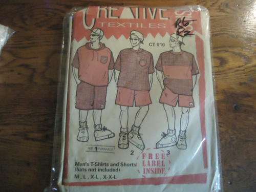 CREATIVE TEXTILES PATTERN -NUMBER CT010-MEN'S T SHIRTS AND SHORTS SIZE M - L - XL - XXL + FREE LABEL