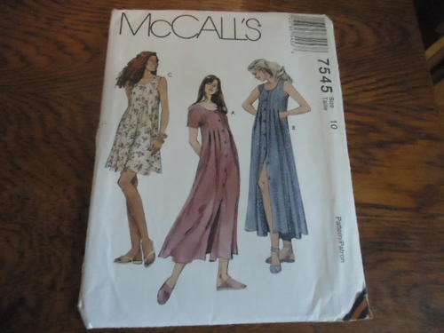 McCALL'S PATTERNS 7545  SIZE  10  "MATERNITY" COMPLETE AND UNCUT