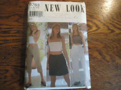 NEW LOOK PATTERNS 6763 - 6 SIZES IN ONE SIZE A =  8 - 18 - COMPLETE