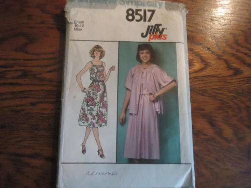 SIMPLICITY PATTERNS 8517 MISS SIZE SMALL 10 - 12 - COMPLETE