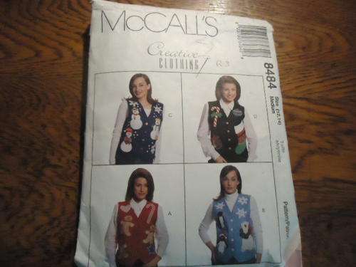 McCALL'S  PATTERNS 8484 - SIZE = MEDIUM  - 12 + 14 WITH TRANSFERS  - NO SEWING INSTRUCTIONS