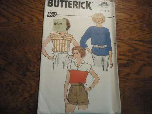 BUTTERICK PATTERNS 3298 -  SIZES 8 + 10 + 12 - COMPLETE