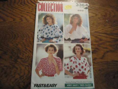 BUTTERICK PATTERNS 3364 -  SIZES 6 + 8 + 10 - COMPLETE