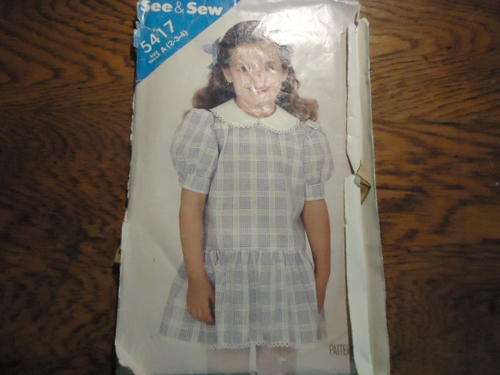 BUTTERICK "SEE AND SEW"  PATTERNS 5417 -  CHILD SIZES A = 2 + 3 + 4 YEARS - COMPLETE