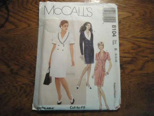 McCALL'S PATTERNS 8104- SIZE B =  8 + 10 + 12 - COMPLETE AND UNCUT