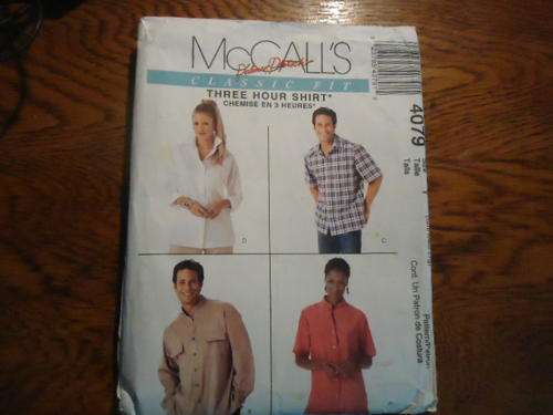 McCALL'S PATTERNS 4079 SIZE Y  = SMALL + MEDIUM + LARGE -  COMPLETE