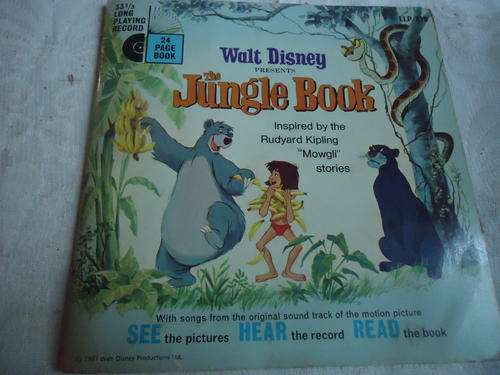 DISNEYLAND - WALT DISNEY PRESENTS THE JUNGLE BOOK -45 RPM EXTENDED PLAY SEVEN SINGLE + 24 PAGE BOOK