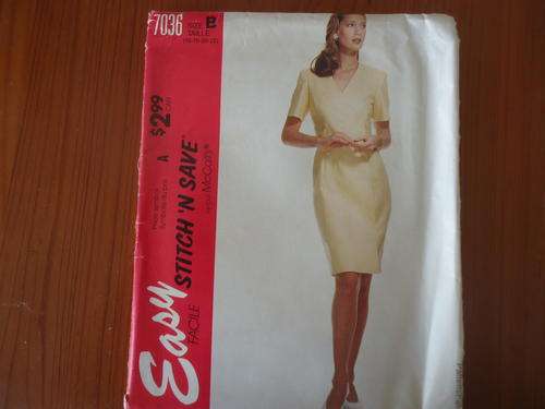 McCALL'S  "EASY-STITCH 'N SAVE" PATTERN - 7036  SIZE B = 16 + 18 + 20 + 22 -COMPLETE AND UNCUT