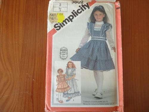 SIMPLICITY PATTERNS 5862 SIZE  J = GIRL'S SIZE 3 - COMPLETE AND UNCUT