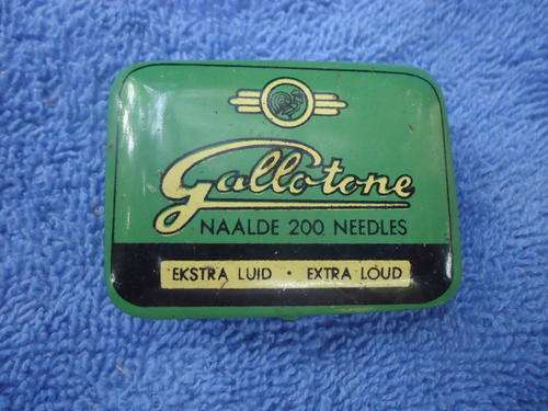 EMPTY GREEN GALLOTONE NEEDLE TIN IN EXCELLENT CONDITION