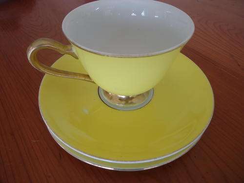 YELLOW AND GILT TRIO  - SEE PICTURES