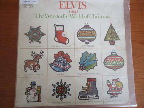ELVIS PRESLEY - "ELVIS SINGS THE WONDERFUL WORLD OF CHRISTMAS" 1971 RCA VICTOR STEREO LP + PLASTIC C