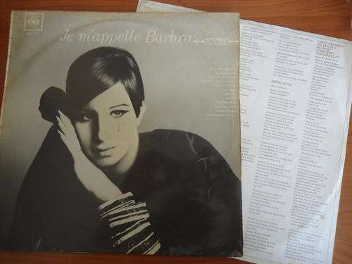 BARBRA STREISAND  "JE M'APPELLE BARBRA"  CBS STEREO LP + INNER SLEEVE