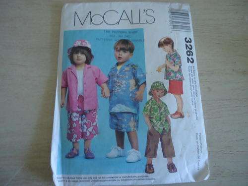 McCALL'S PATTERN NUMBER 3262 TODDLERS SIZE 1 + 2 + 3 + 4 YEARS COMPLETE