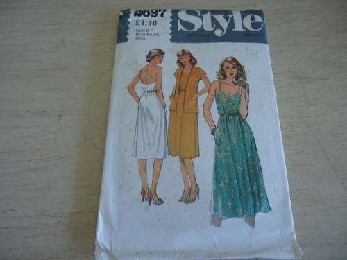 STYLE  PATTERNS 2697  SIZE 8 BUST 80 CM - INCOMPLETE - SUNDRESS PATTERN ONLY NO JACKET