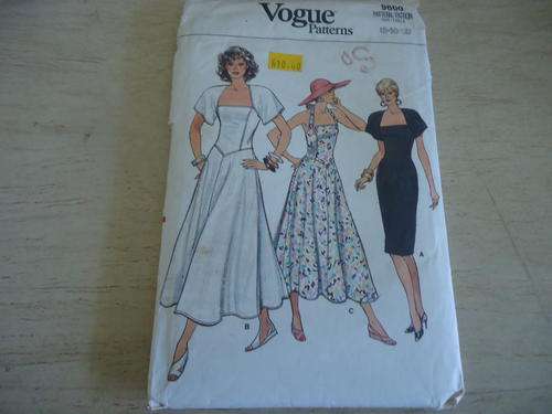 VOGUE PATTERNS 9600 SIZES 8 + 10 + 12 COMPLETE