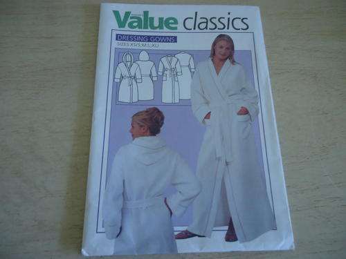 VALUE CLASSICS PATTERNS  "DRESSING GOWNS" SIZES X-SMALL; SMALL; MEDIUM; LARGE & XLARGE