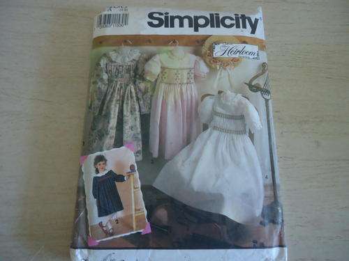 SIMPLICITY PATTERNS 7400-  "HEIRLOOM SEWING" SIZE A = 3 - 8   COMPLETE