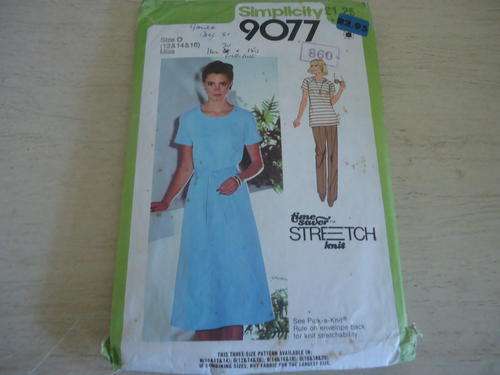 SIMPLICITY PATTERNS 9077-   MISS SIZE O = 12+ 14 + 16   MISSING FACINGS PIECES