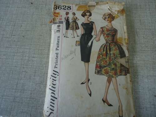 VINTAGE SIMPLICITY PATTERNS 3628 MISS SIZE 12 BUST 32"