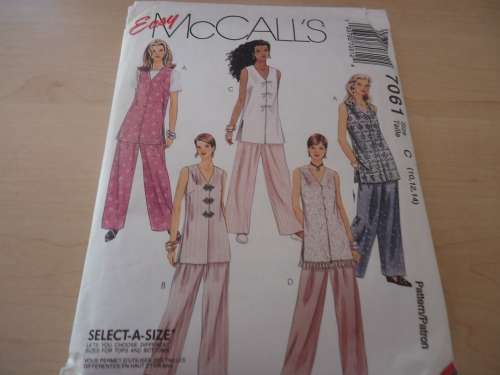 McCALL'S PATTERN 7061 SIZE C = 10 + 12 + 14  COMPLETE