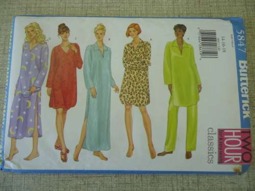 BUTTERICK PATTERNS  5847  SIZES 14 + 16 + 18  COMPLETE & UNCUT