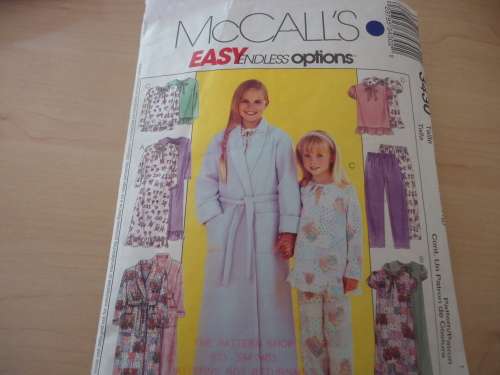 McCALL'S PATTERNS 3430 SIZE Z = MEDIUM & LARGE -   INCOMPLETE - MISSING POCKET PATTERN PIECE