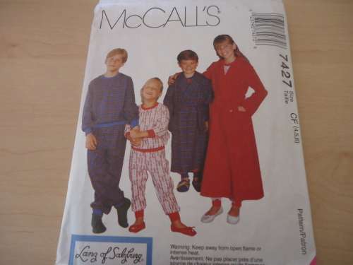 McCALL'S PATTERNS 7427 SIZE CF = 4 + 5 + 6 COMPLETE
