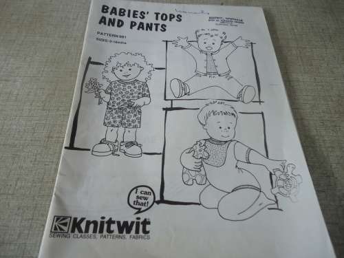 KNITWIT PATTERN 981 -BABIES TOPS AND PANTS  -SIZES 0 TO 18 MONTHS -  COMPLETE