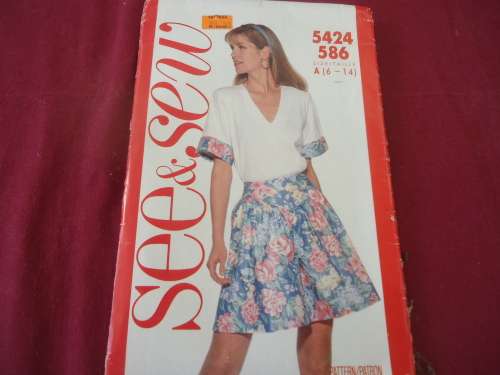 BUTTERICK "SEW & SEW"  PATTERNS 5424/586 SIZE A = 6 - 14 COMPLETE