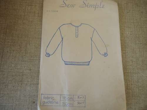 SEW SIMPLE PATTERNS  NO 14 - DROP SHOULDER - LONG SLEEVE TOP  5 - 6 YEARS