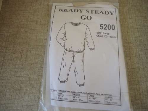 READY-STEADY-GO PATTERN - NUMBER 5200 -TRACKSUIT-SIZE LARGE CHEST 102 - 107 CM