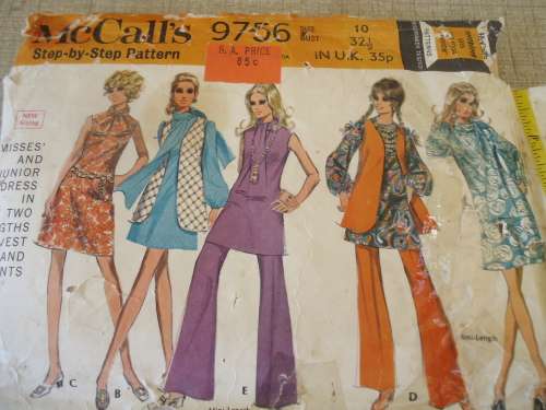McCALL'S PATTERNS  9756 SIZE 10 BUST 32 1/2"- COMPLETE