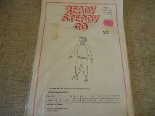 READY-STEADY-GO PATTERN - NUMBER 27 - TRACKSUIT- AGE 1 CHEST 50 CM WAIST 48 CM