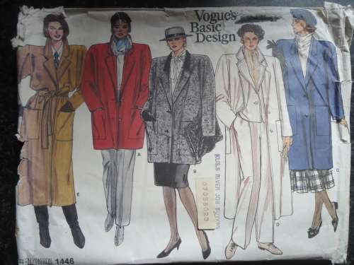 VOGUE BASIC PATTERN 1449 SIZE 14 + 16 + 18 - COMPLETE AND UNCUT